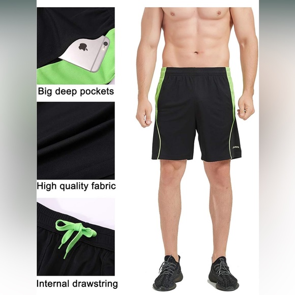 Athletic Running Shorts with Pockets 7” Quick Dry Breathable Gym Workout Shorts - Picture 6 of 7